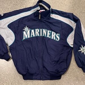 Vintage Mariners Majestic Embroidered Bomber Jacket Sz L